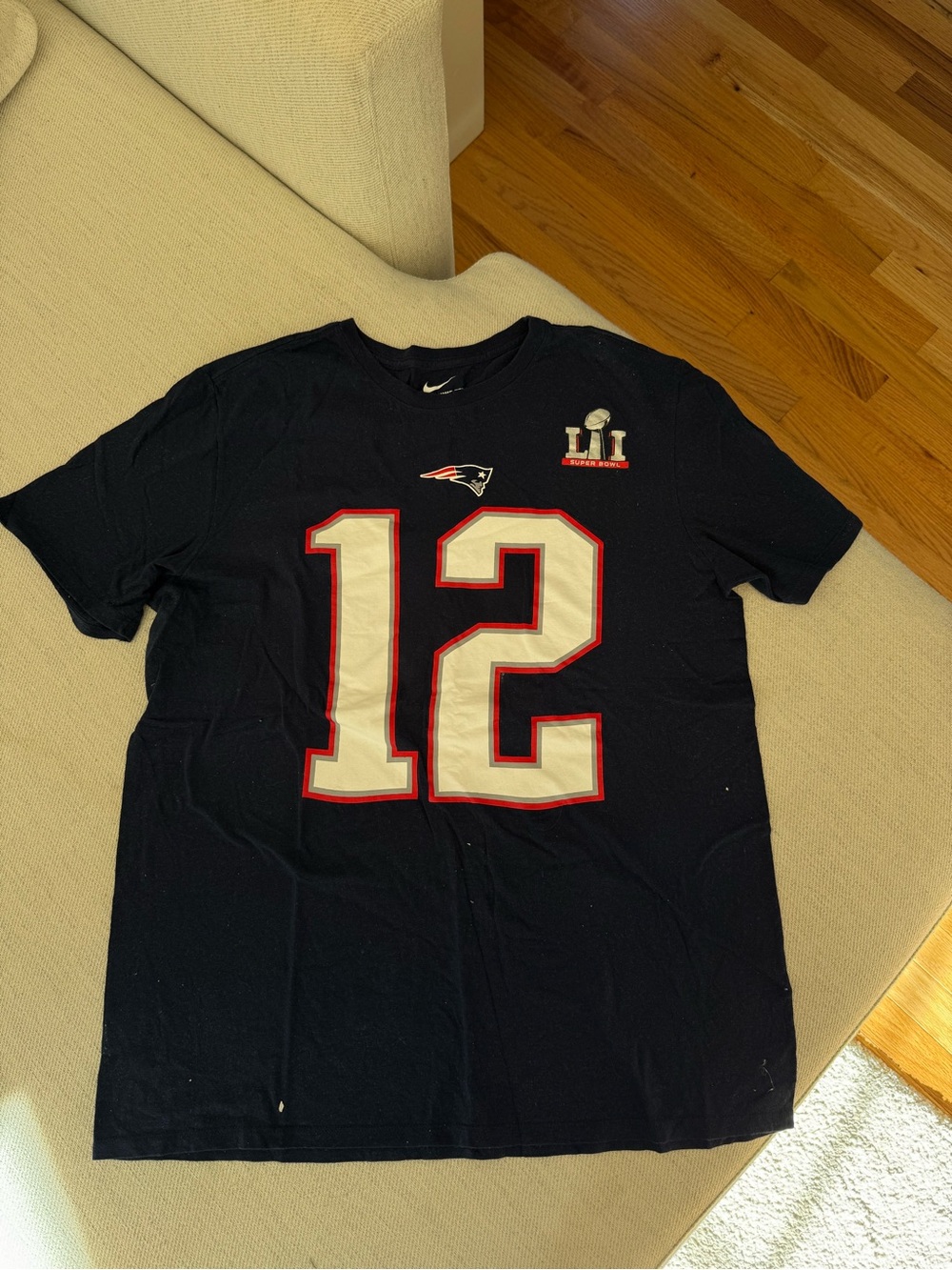 Nike Men’s Black New England Patriots #12 Jersey Tee